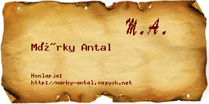 Márky Antal névjegykártya